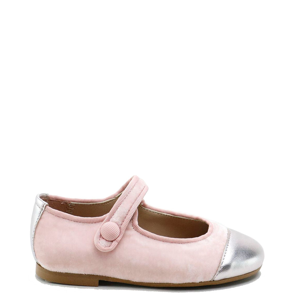 Papanatas Baby Pink and Silver Captoe Mary Jane-Tassel Children Shoes