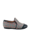 Papanatas Black Plaid Captoe Smoking Loafer-Tassel Children Shoes
