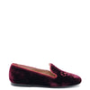 Papanatas Bordeaux Velvet Key Embroidered Smoking Loafer-Tassel Children Shoes