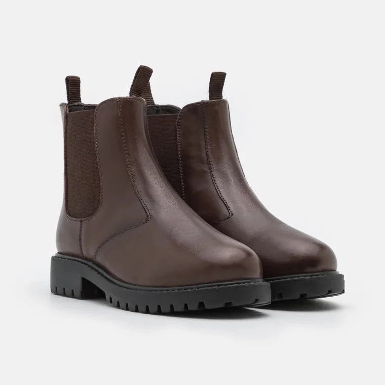 Bonton Brown Leather Boot-Tassel Children Shoes
