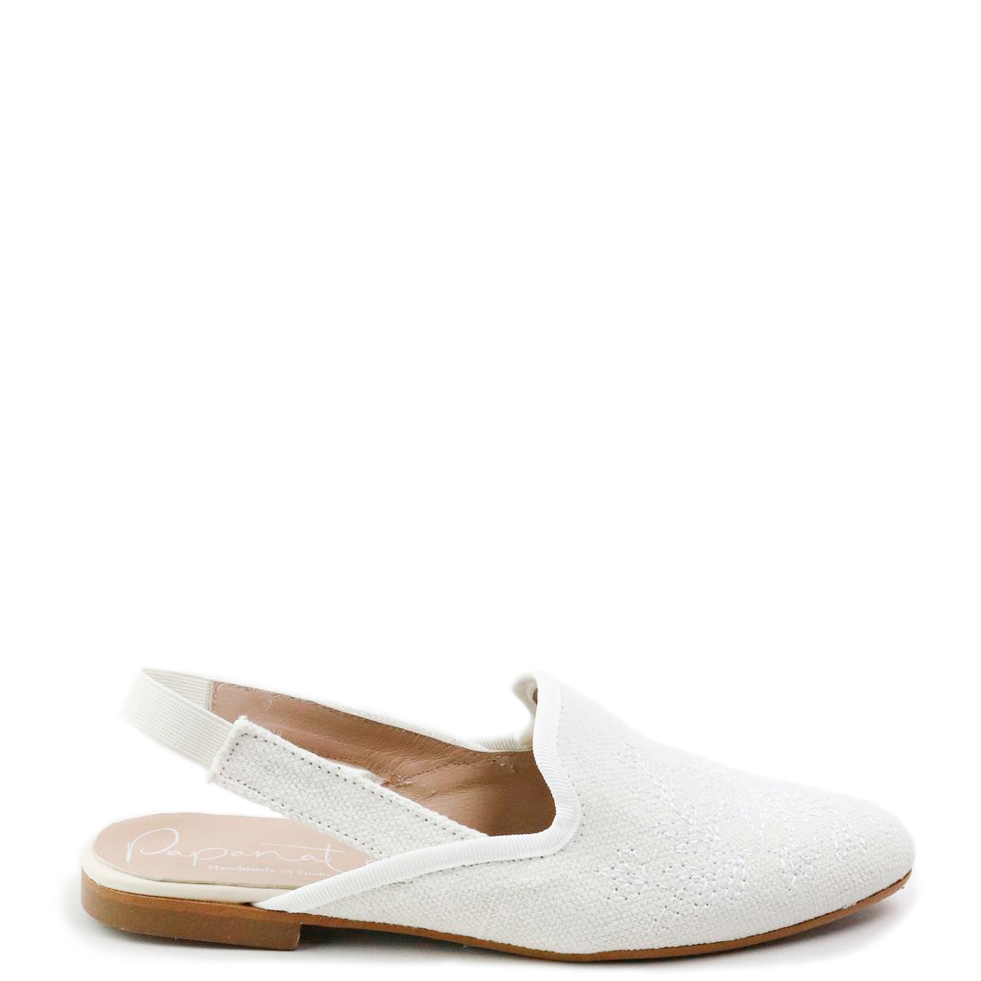 Papanatas Linen Embroidered Pointed Slingback-Tassel Children Shoes