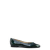 Papanatas Green Patent Studded V Flat-Tassel Children Shoes