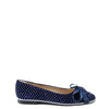 Papanatas Navy Velvet Speckled Bow Flat-Tassel Children Shoes