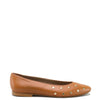 Papanatas Cognac Studded Pointed Ballet Flat-Tassel Children Shoes