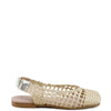 Papanatas Gold Basketweave Squaretoe Mule-Tassel Children Shoes
