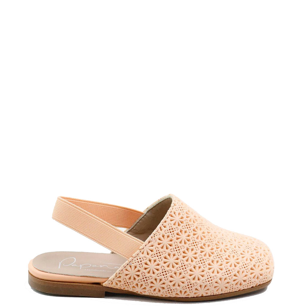 Papanatas Peach Stamped Mule-Tassel Children Shoes