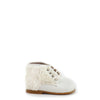 Papanatas Off White Leather and Sheepskin Baby Shoe-Tassel Children Shoes