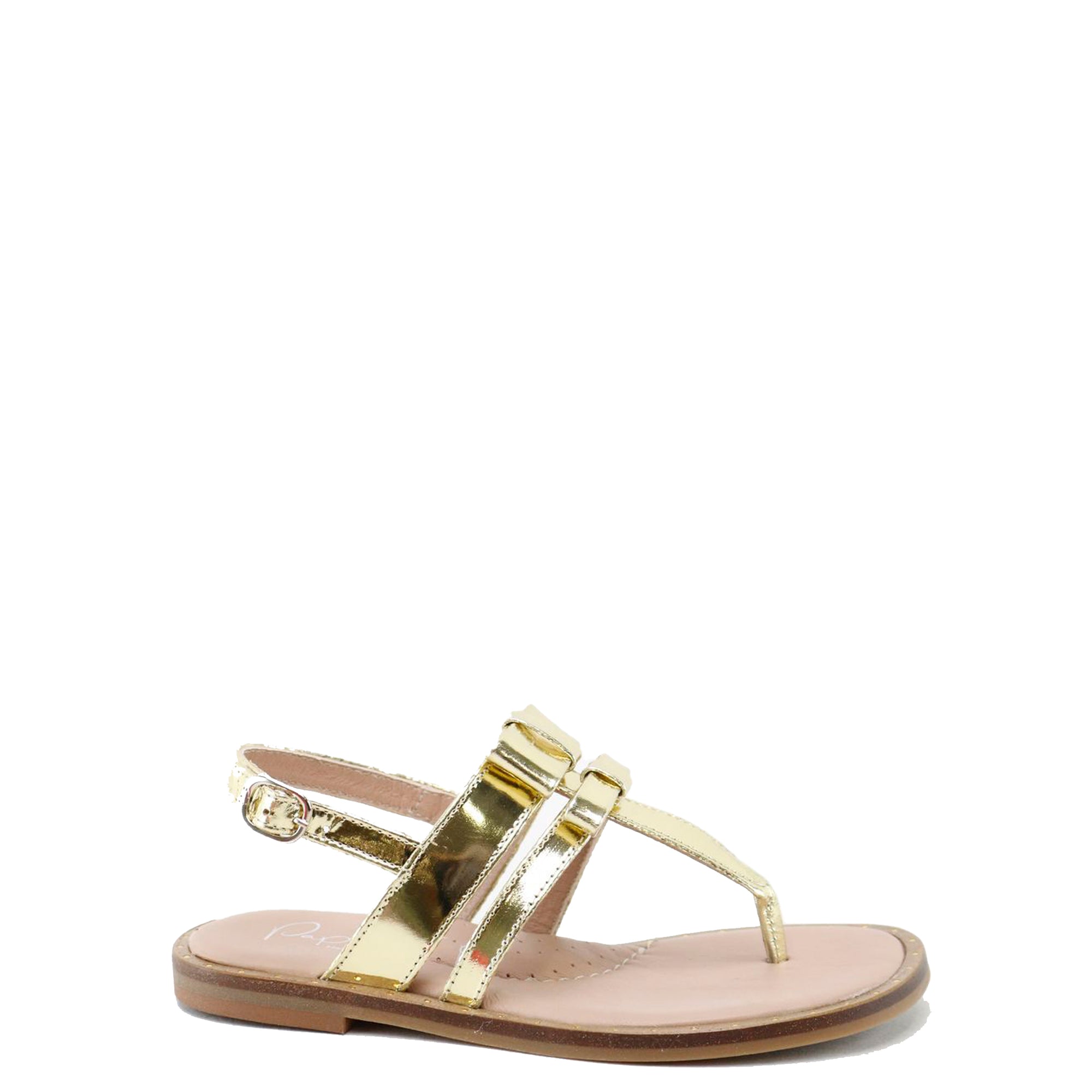 Papanatas Gold Mirror Sandal-Tassel Children Shoes
