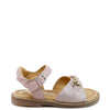 Papanatas Rose Glitter Buckle Sandal-Tassel Children Shoes