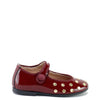 Papanatas Burgundy Patent Studded Mary Jane-Tassel Children Shoes