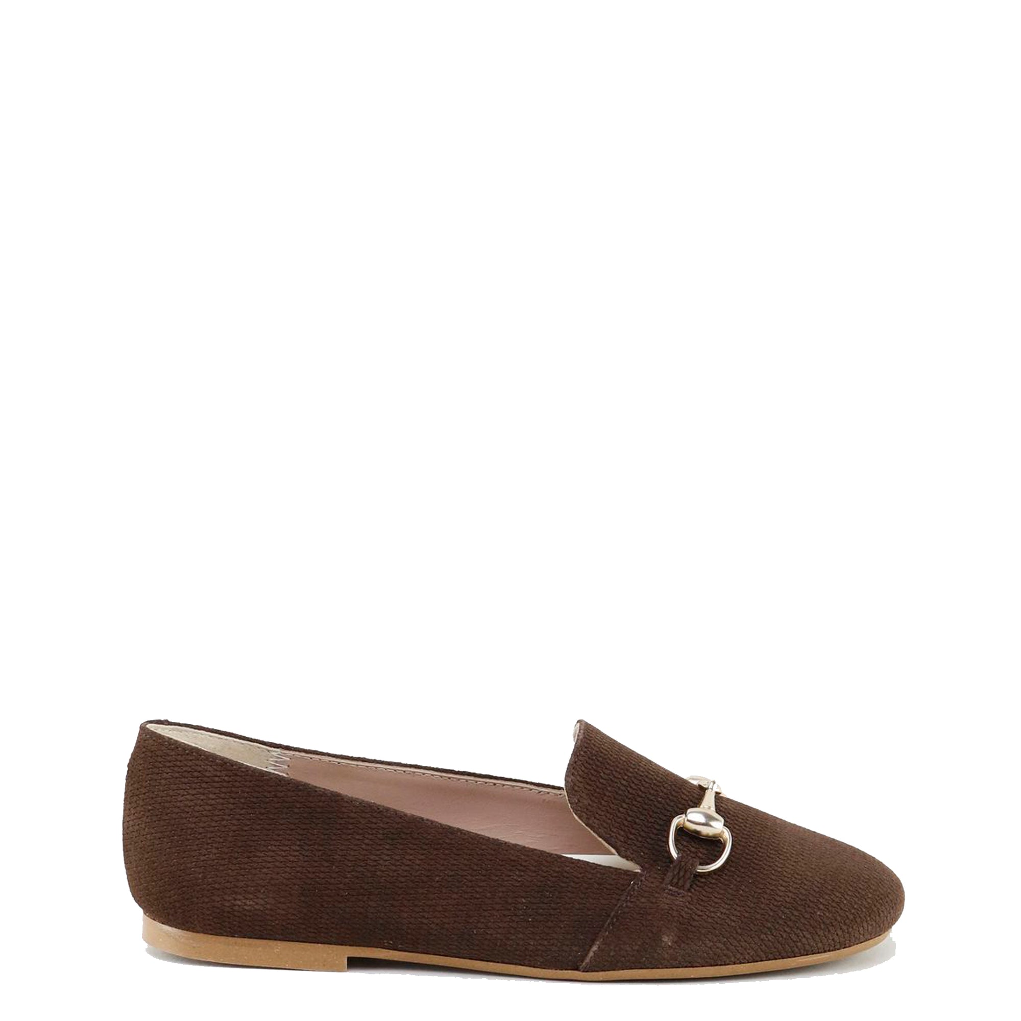 Papanatas Brown Textured Buckle Loafer-Tassel Children Shoes