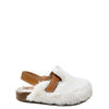 Papanatas Ivory Fur Clog-Tassel Children Shoes