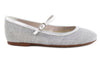 Papanatas Silver Linen Mary Jane-Tassel Children Shoes