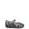 Papanatas Floral Velvet Wingtip Mary Jane-Tassel Children Shoes