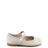 Papanatas Cream Linen and Patent Wingtip Mary Jane-Tassel Children Shoes