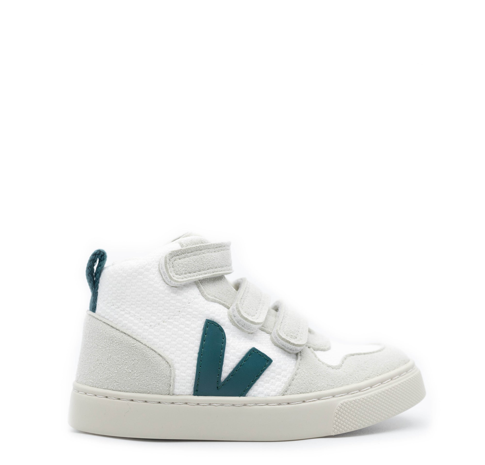Veja White Brittany Mid Velcro Sneaker-Tassel Children Shoes