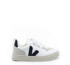 Veja White and Black Velcro Sneaker-Tassel Children Shoes