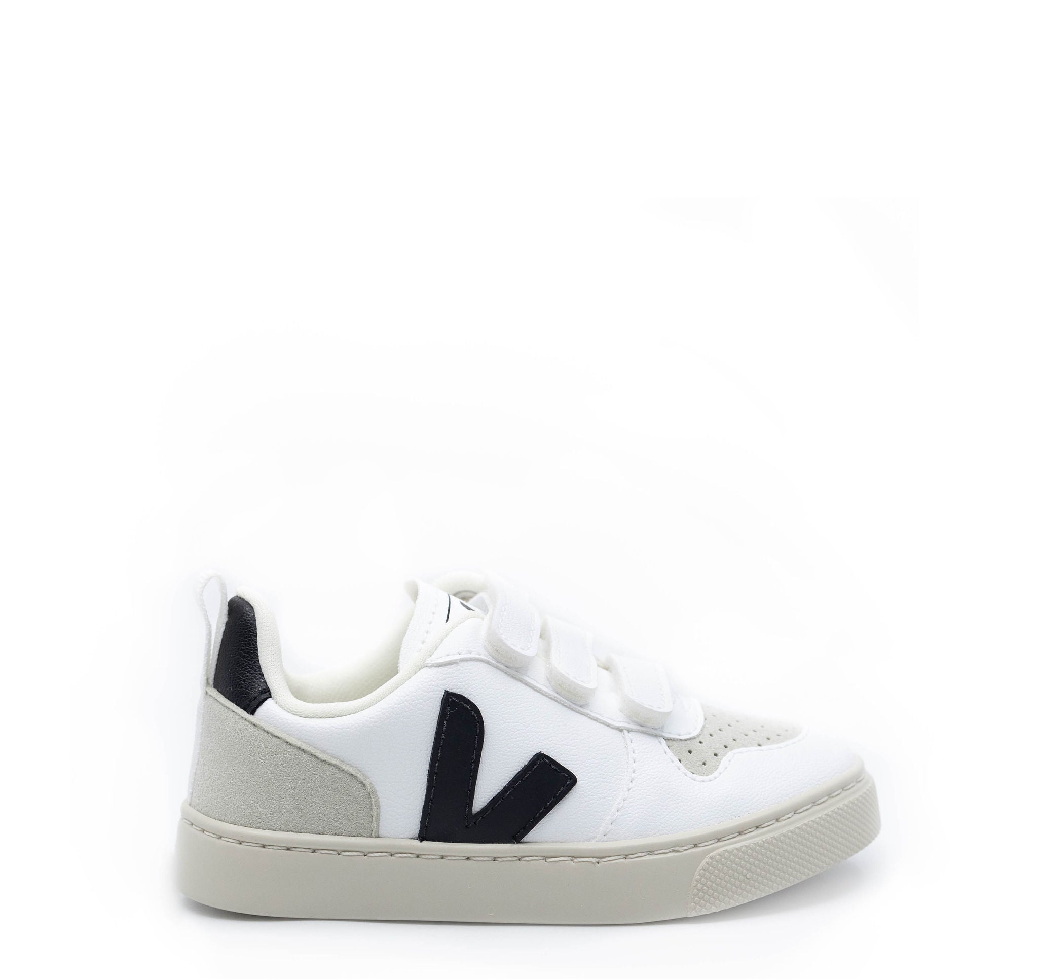 Veja White and Black Velcro Sneaker Tassel Children Shoes