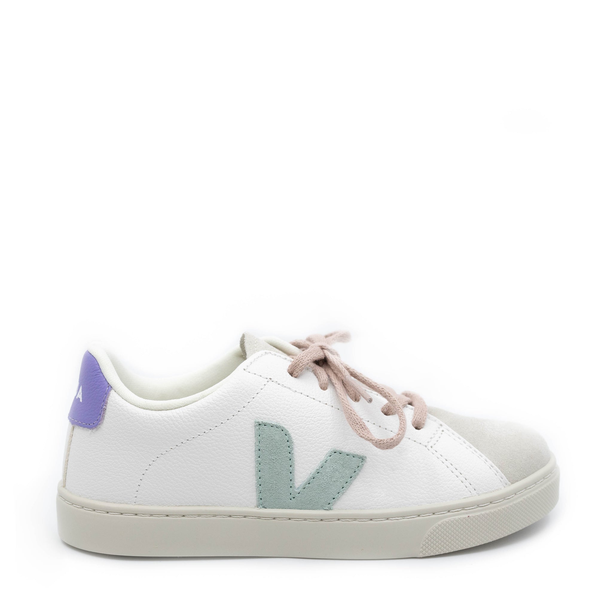 Veja White Matcha Lavander Lace Sneaker-Tassel Children Shoes