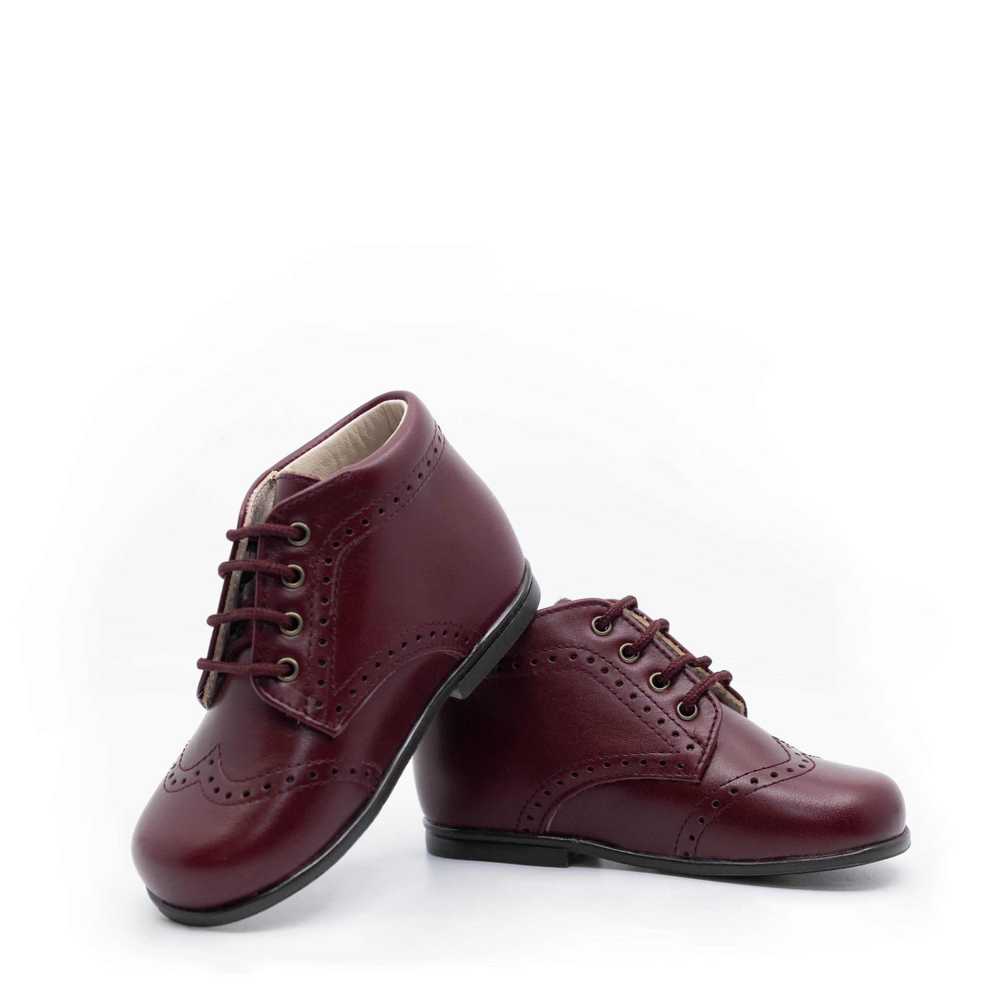 old Beberlis Burgundy Wingtip Baby Bootie-Tassel Children Shoes