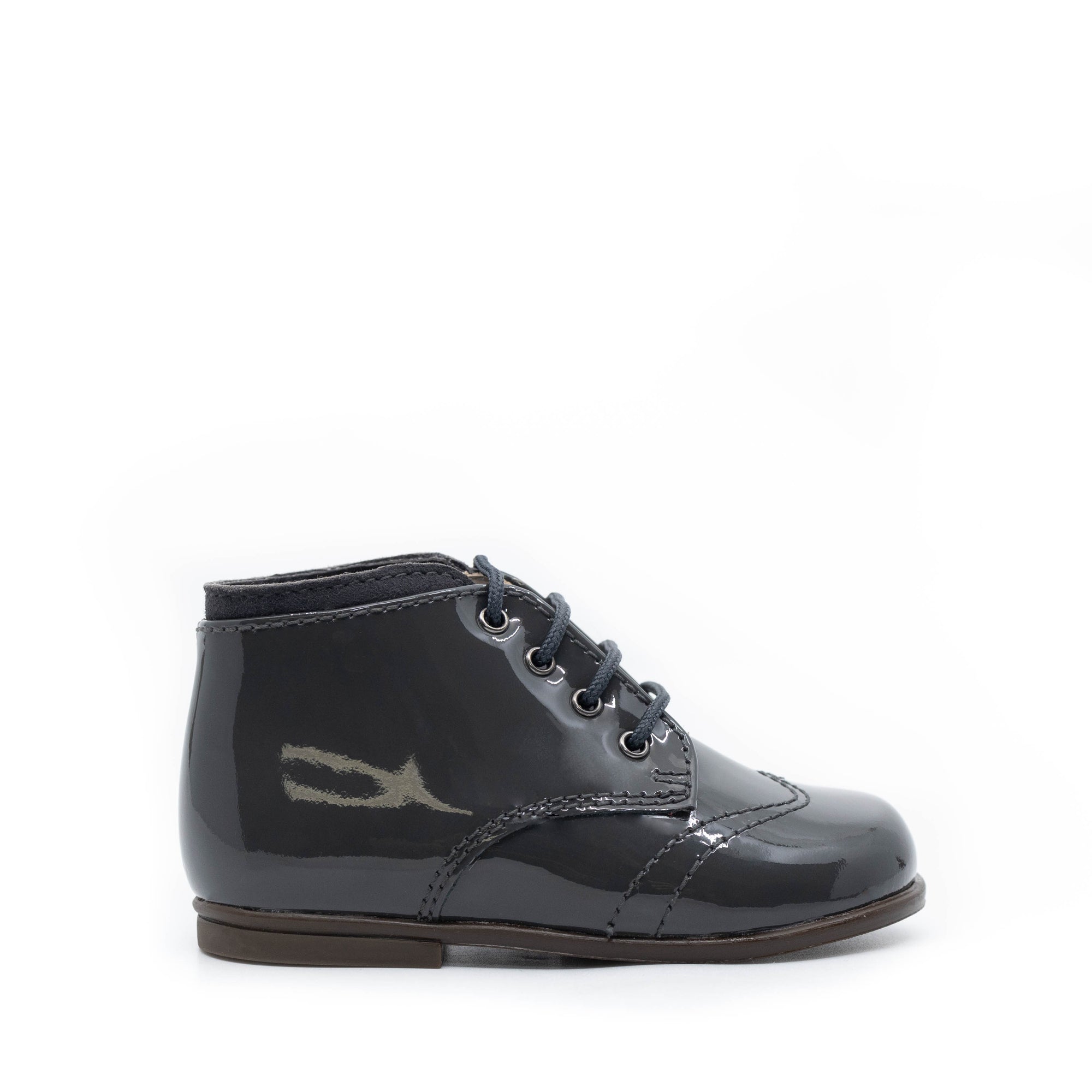 Beberlis Slate Patent Wingtip Baby Bootie-Tassel Children Shoes