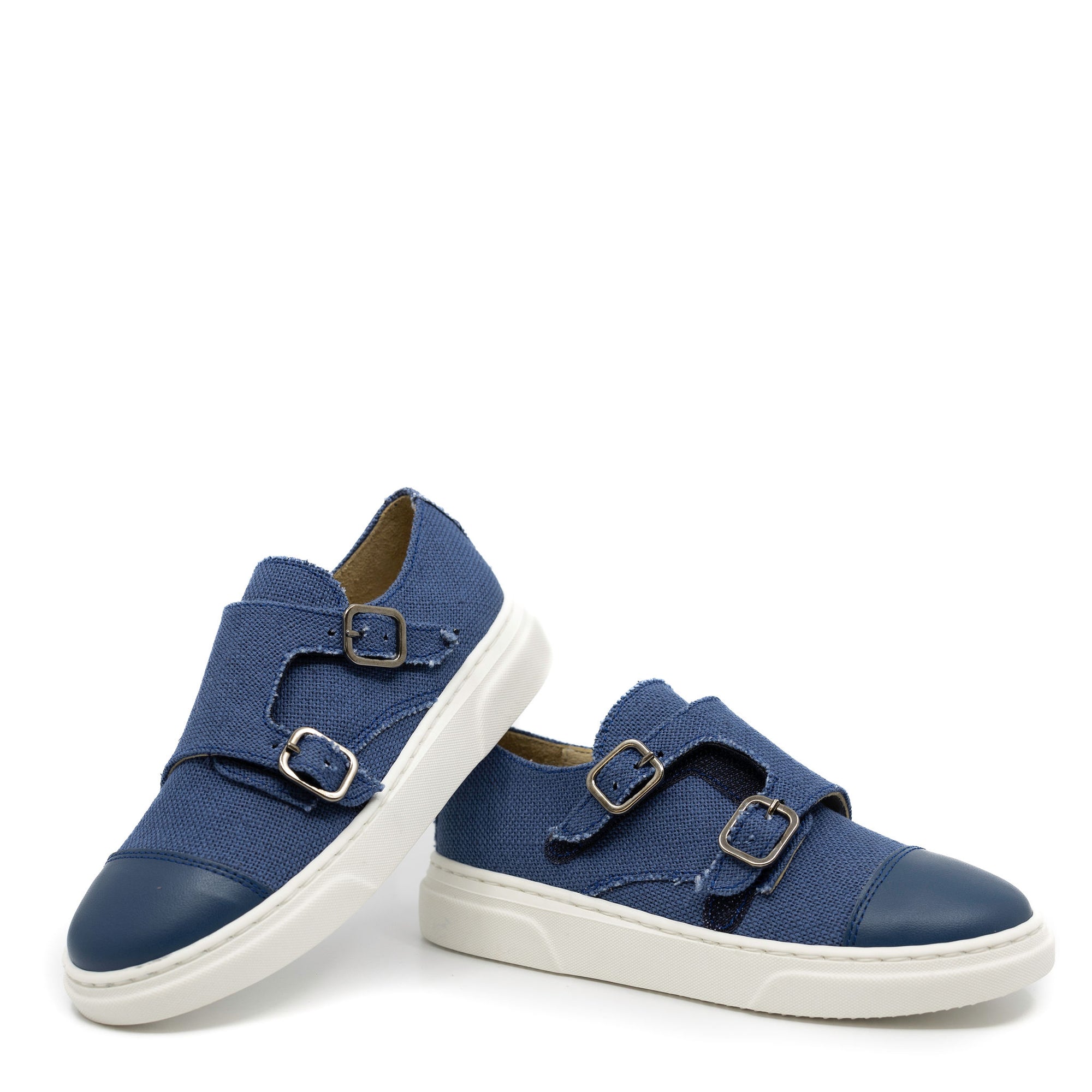 Blublonc Blue Denim Captoe Dress Sneaker-Tassel Children Shoes