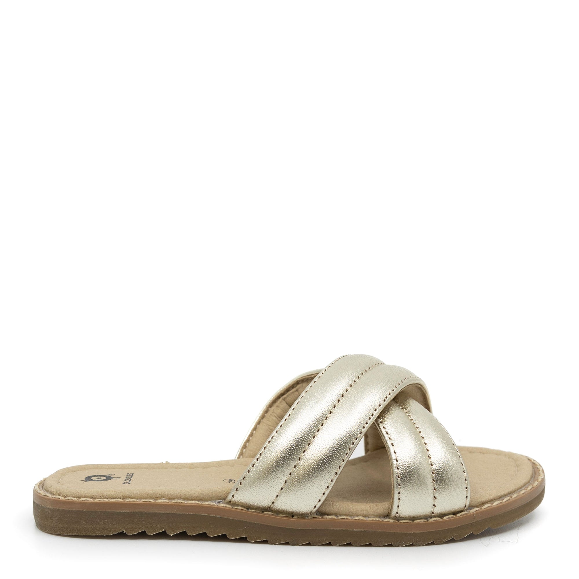 Old Soles Gold Criss Cross Slides-Tassel Children Shoes