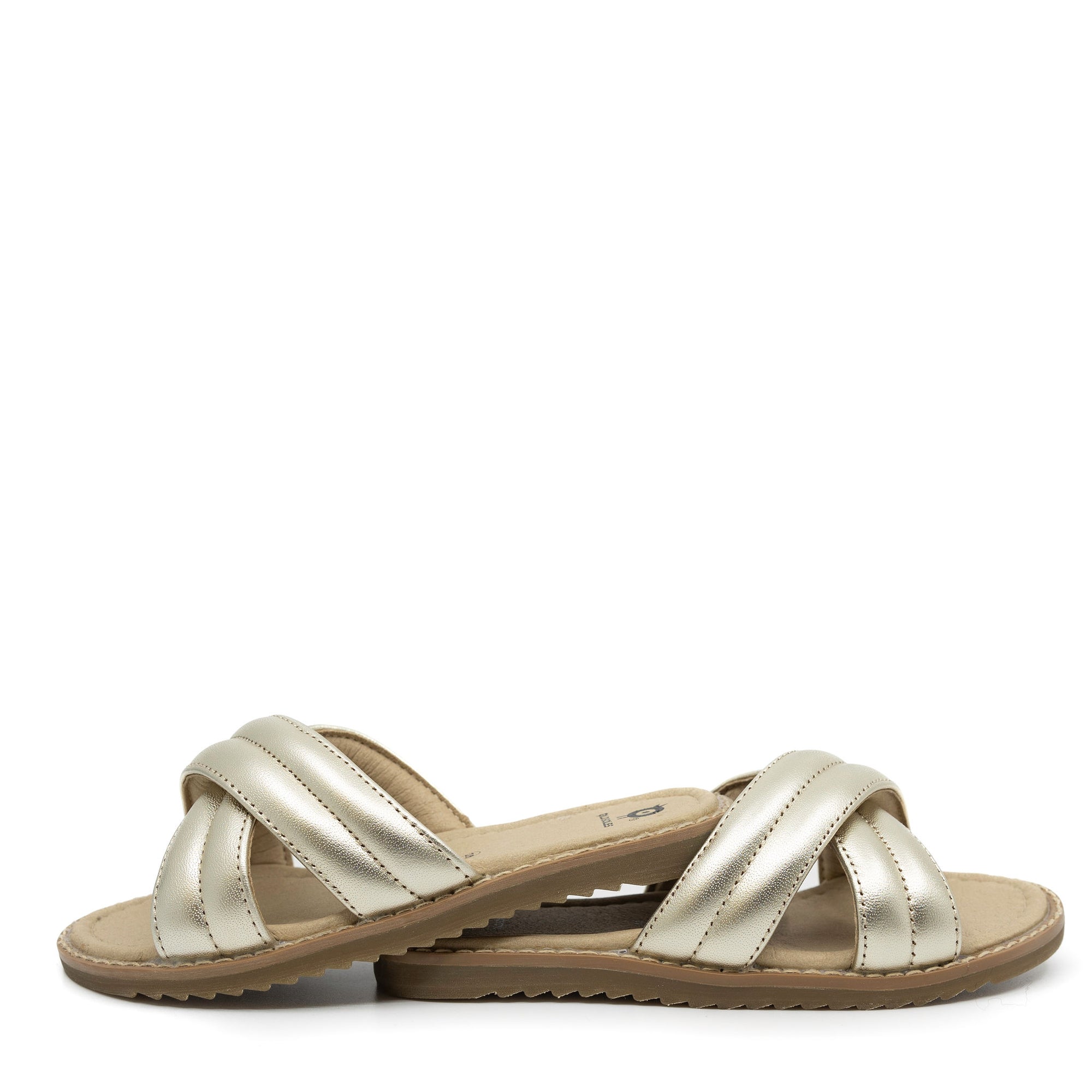 Old Soles Gold Criss Cross Slides-Tassel Children Shoes