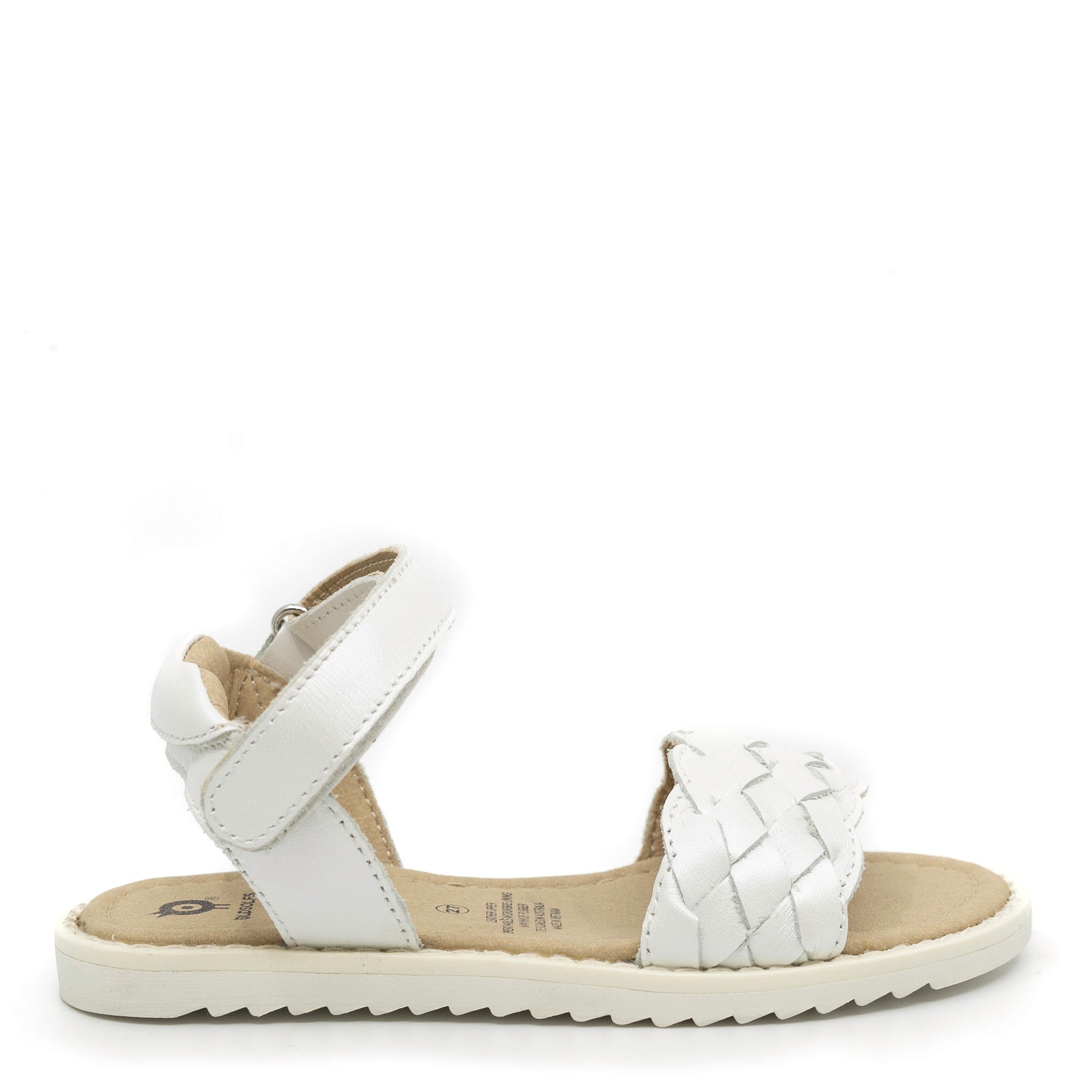 Old Soles White Braided Velcro Sandal-Tassel Children Shoes