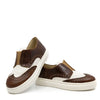 Blublonc Brown and Linen Wingtip Slip On Sneaker-Tassel Children Shoes