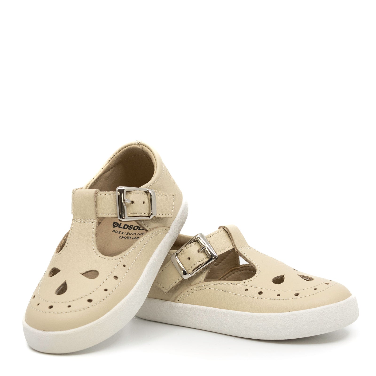 Old Soles Cream Perforated Baby Shoe-Tassel Children Shoes