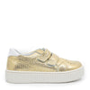 Emel Crackled Gold Velcro Sneaker-Tassel Children Shoes