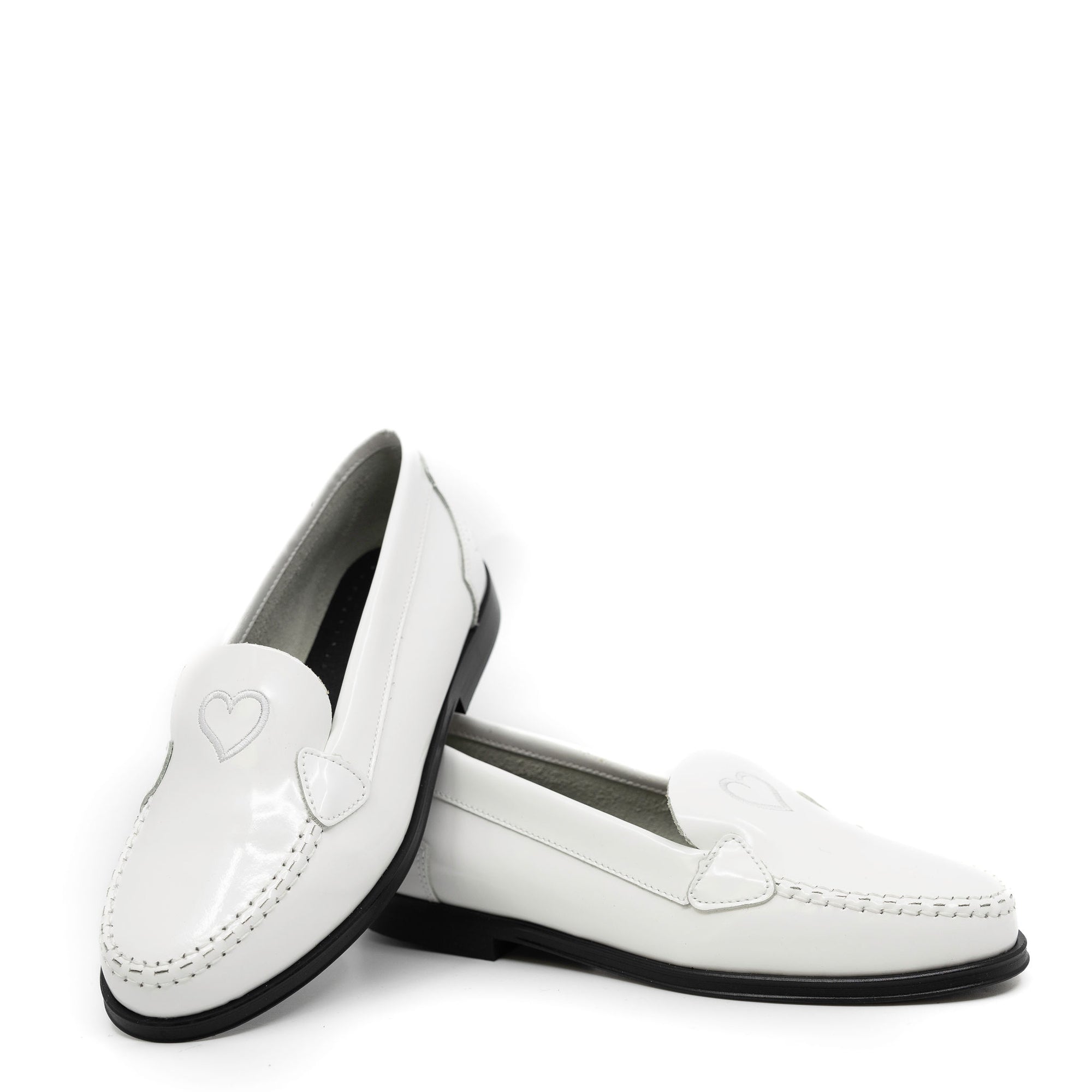 Confetti White Heart Florentic Loafer-Tassel Children Shoes