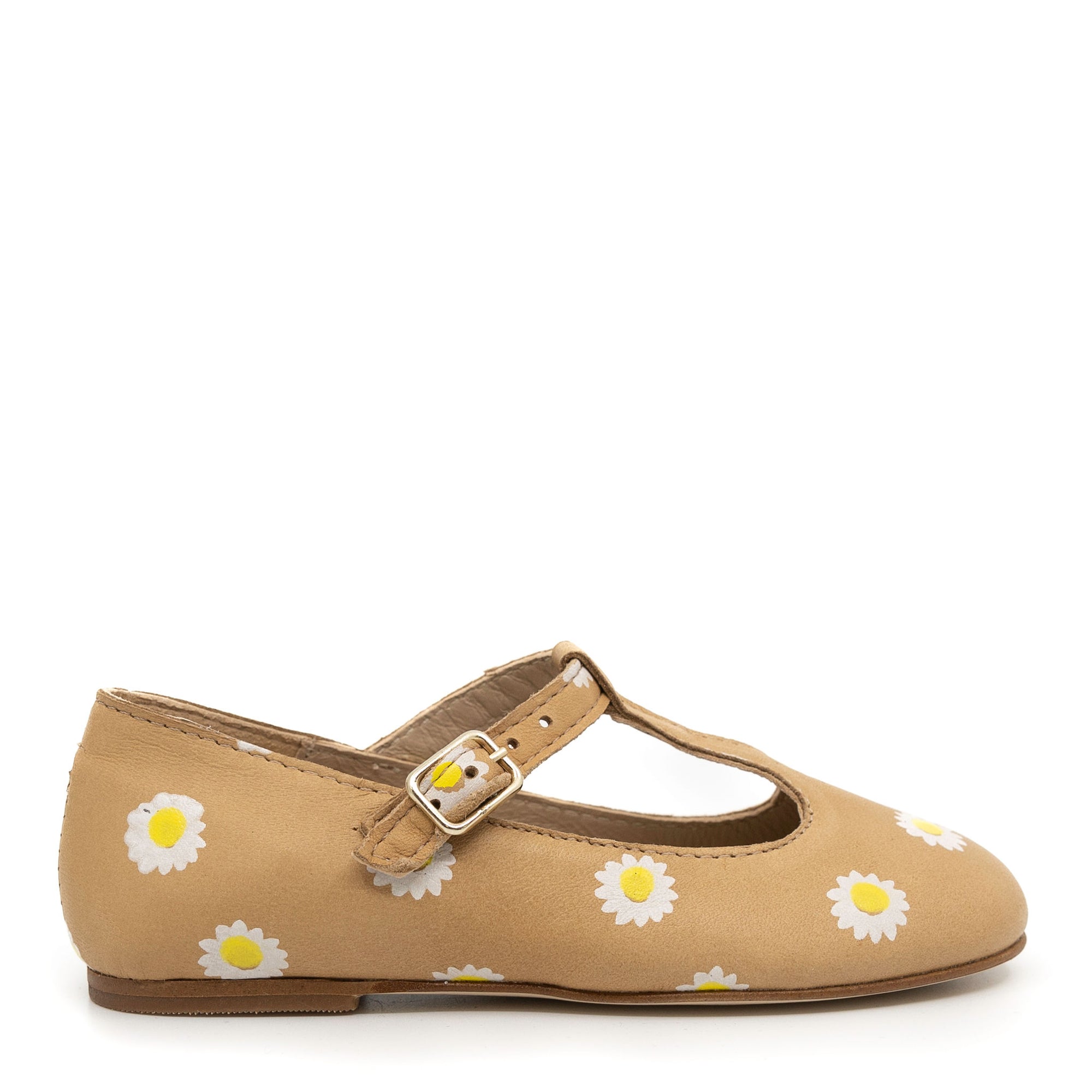 Confetti Nude Sunflower T-Strap Mary Jane-Tassel Children Shoes