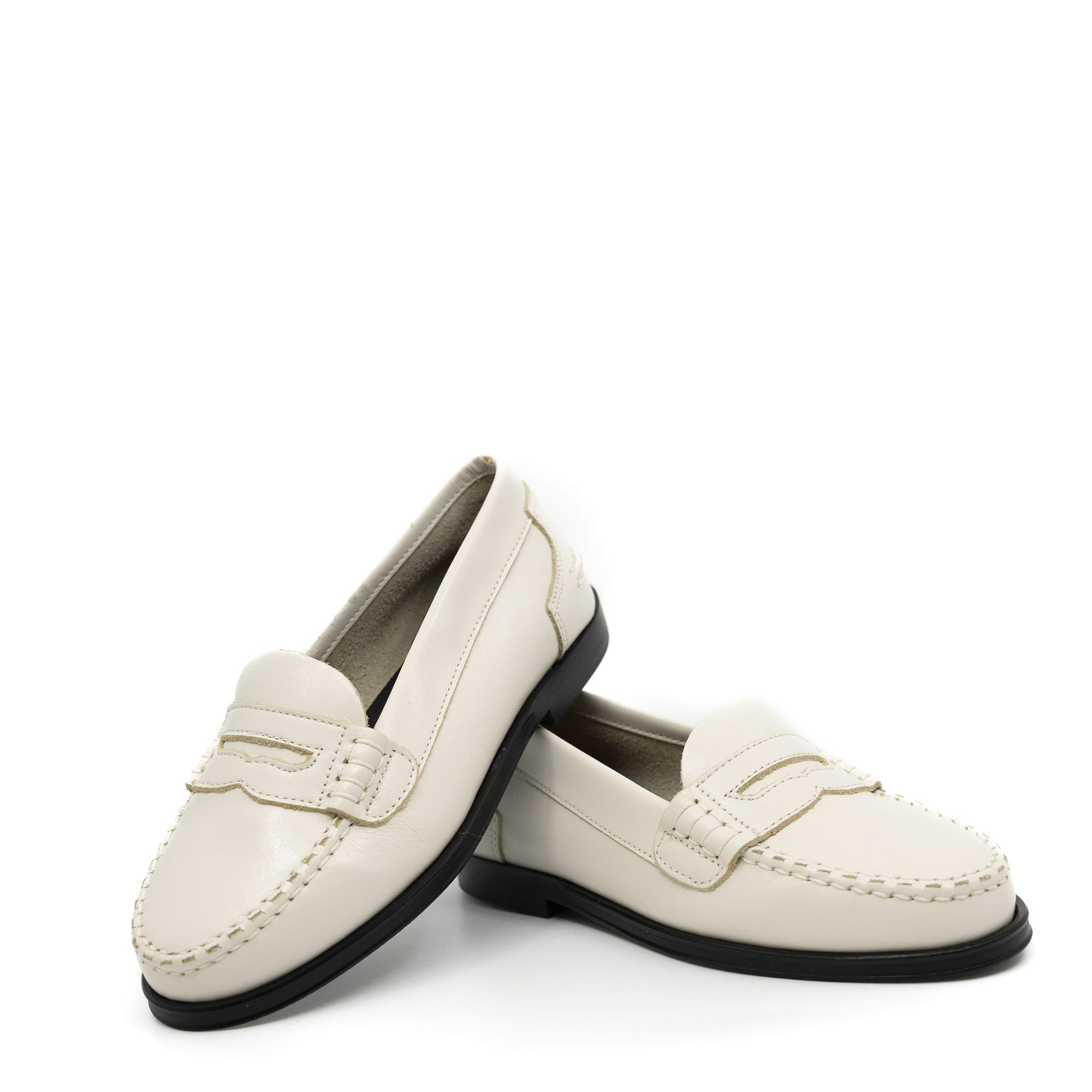 Confetti Off White Leather Penny Loafer-Tassel Children Shoes