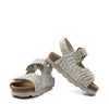 Blublonc Cream Snake Patent Velcro Baby Sandal-Tassel Children Shoes