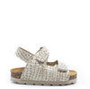 Blublonc Cream Snake Patent Velcro Baby Sandal-Tassel Children Shoes