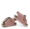 Blublonc Coral Flower Perforated Lace Baby Sandal-Tassel Children Shoes