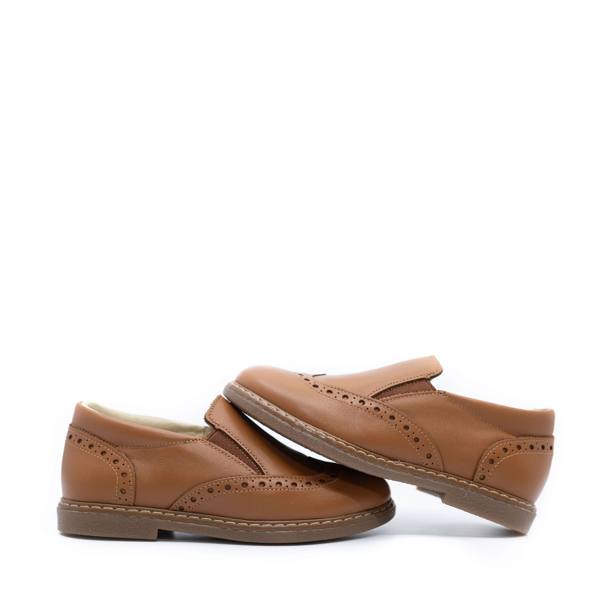 Blublonc Cuero Wingtip Slip On Loafer-Tassel Children Shoes