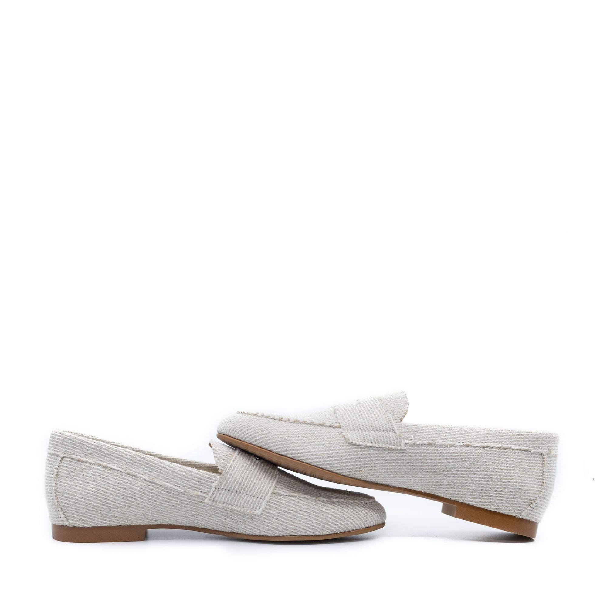 Blublonc Natural Linen Penny Loafer-Tassel Children Shoes
