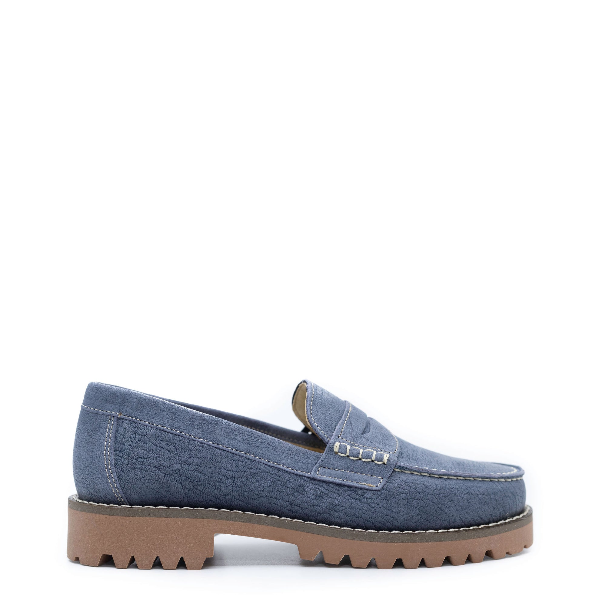 Blublonc Jeans Nubok Chunky Penny Loafer-Tassel Children Shoes
