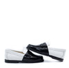 Blublonc Black and White Colorblock Penny Loafer-Tassel Children Shoes