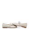 Blublonc Cream Leather Pointed Mary Jane-Tassel Children Shoes