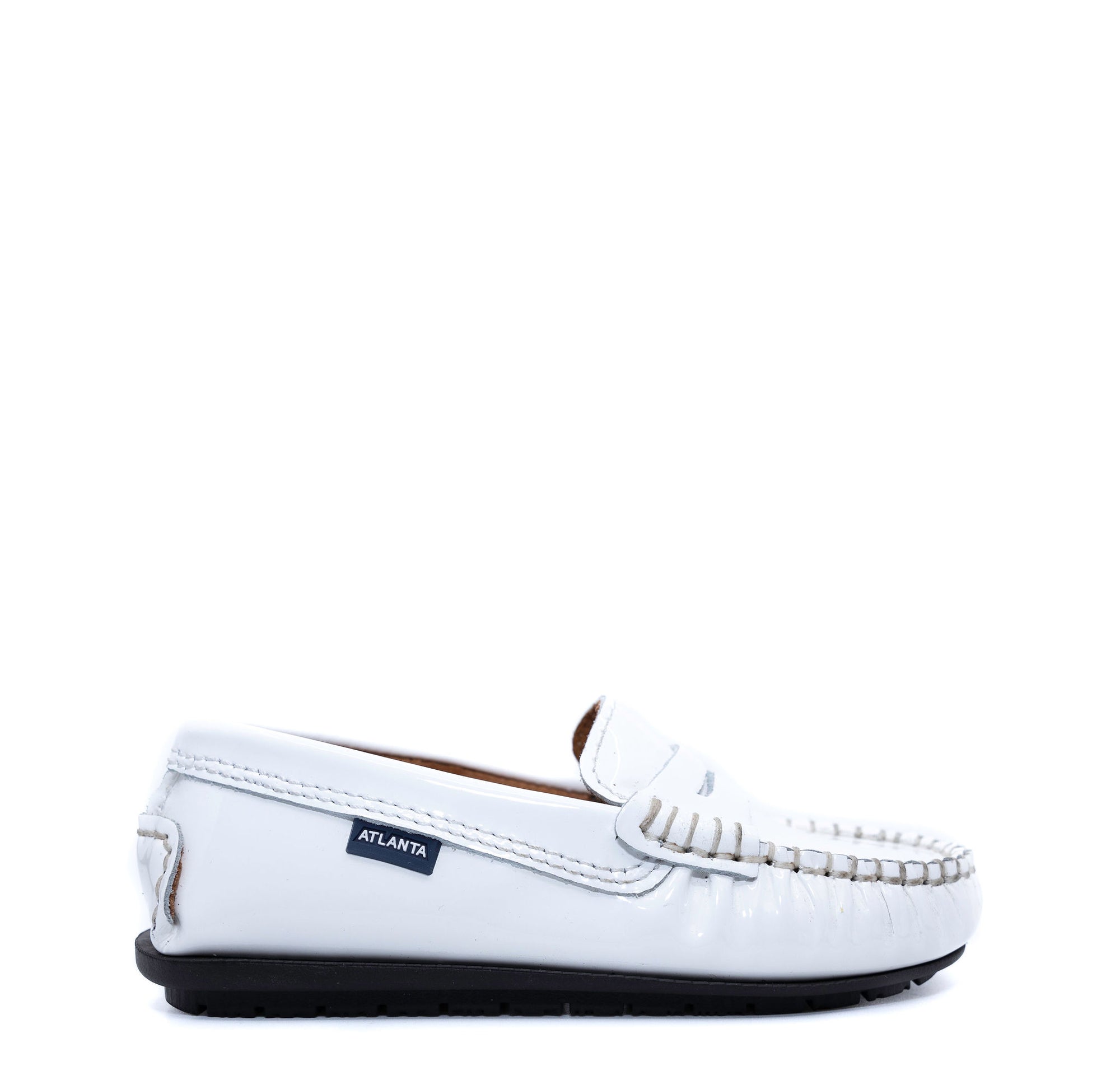 Atlanta Mocassin White Patent Penny Loafer-Tassel Children Shoes