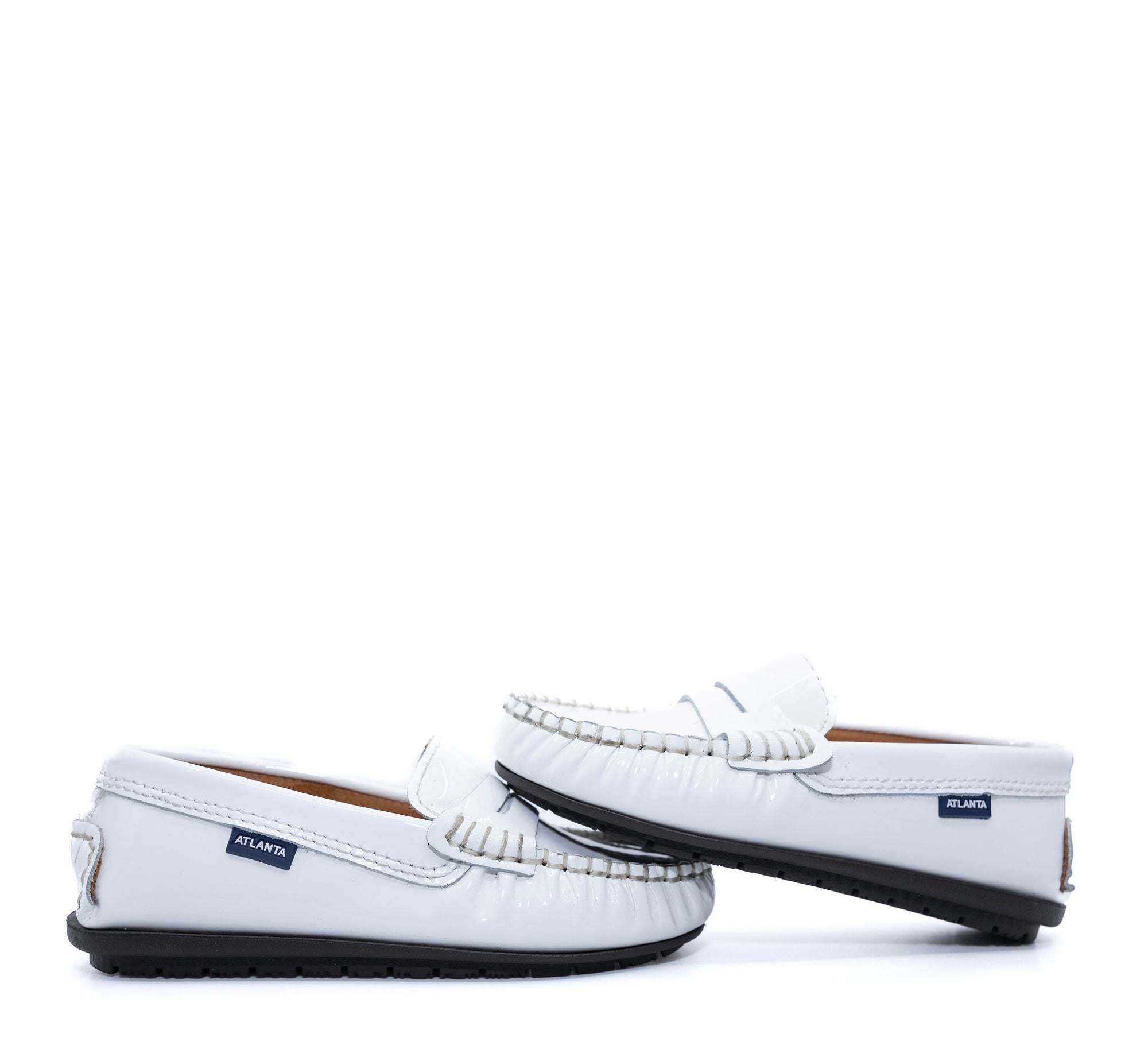 Atlanta Mocassin White Patent Penny Loafer-Tassel Children Shoes