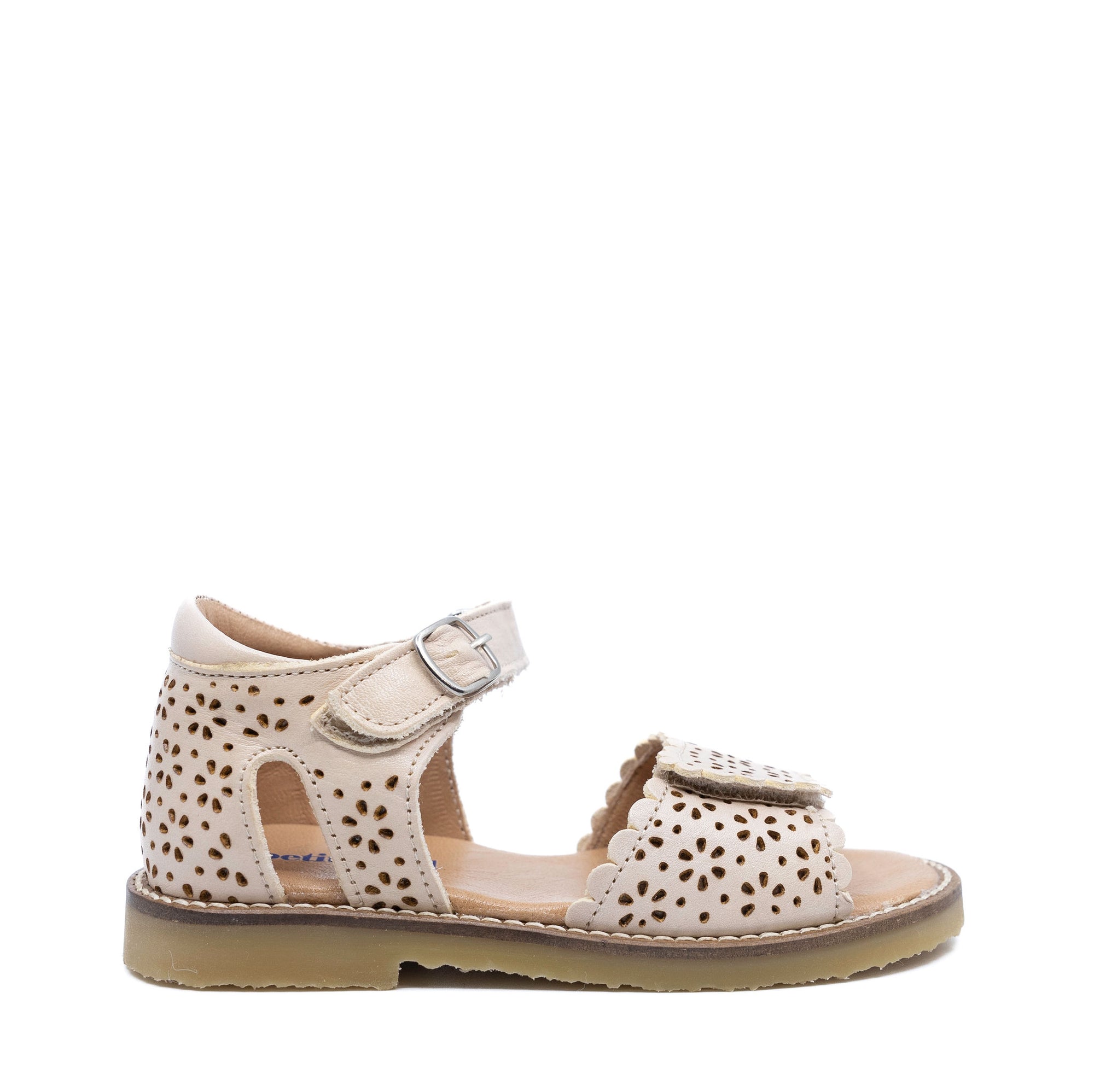 Petit Nord Blush Flower Perforated Sandal-Tassel Children Shoes