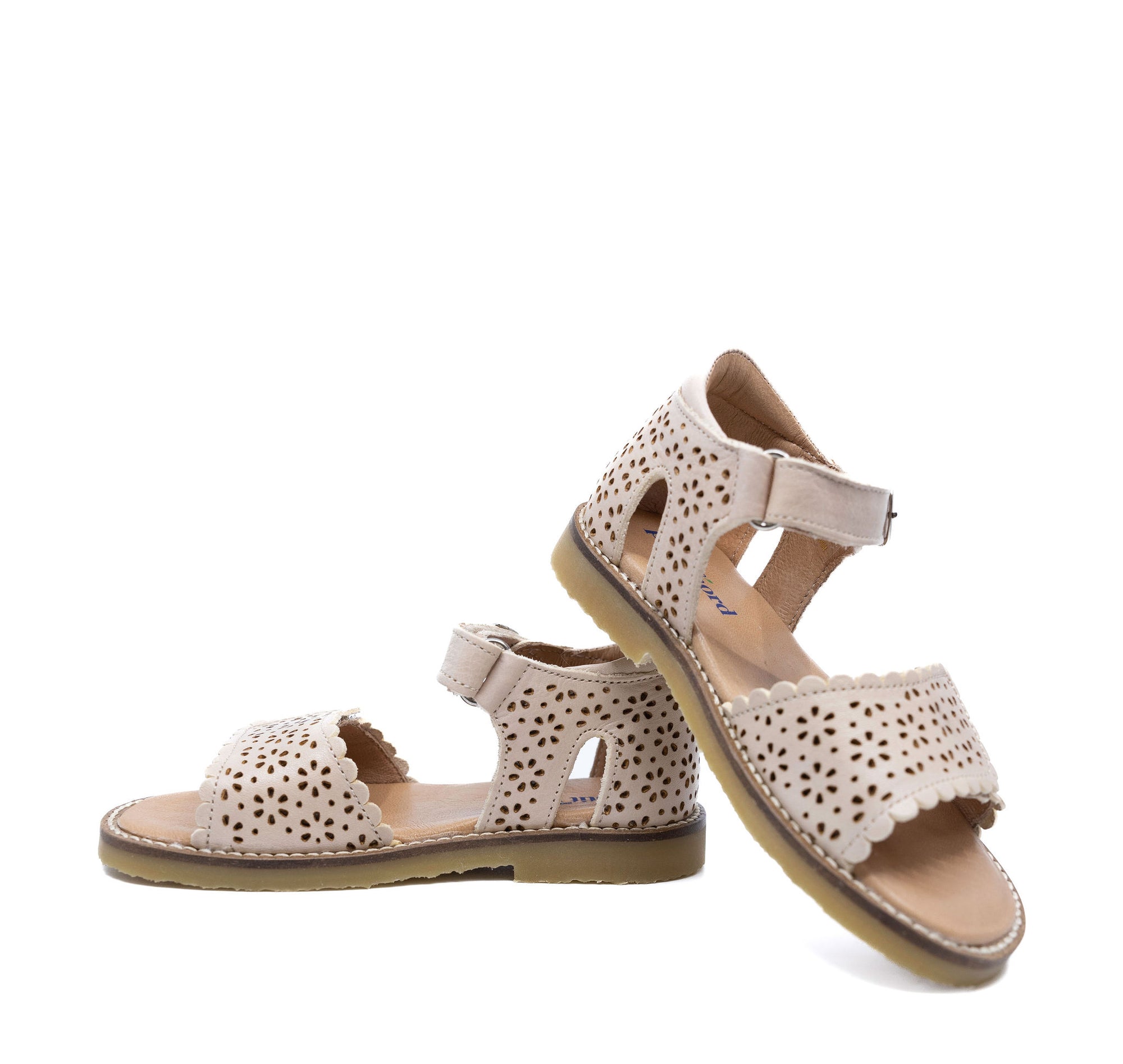 Petit Nord Blush Flower Perforated Sandal-Tassel Children Shoes