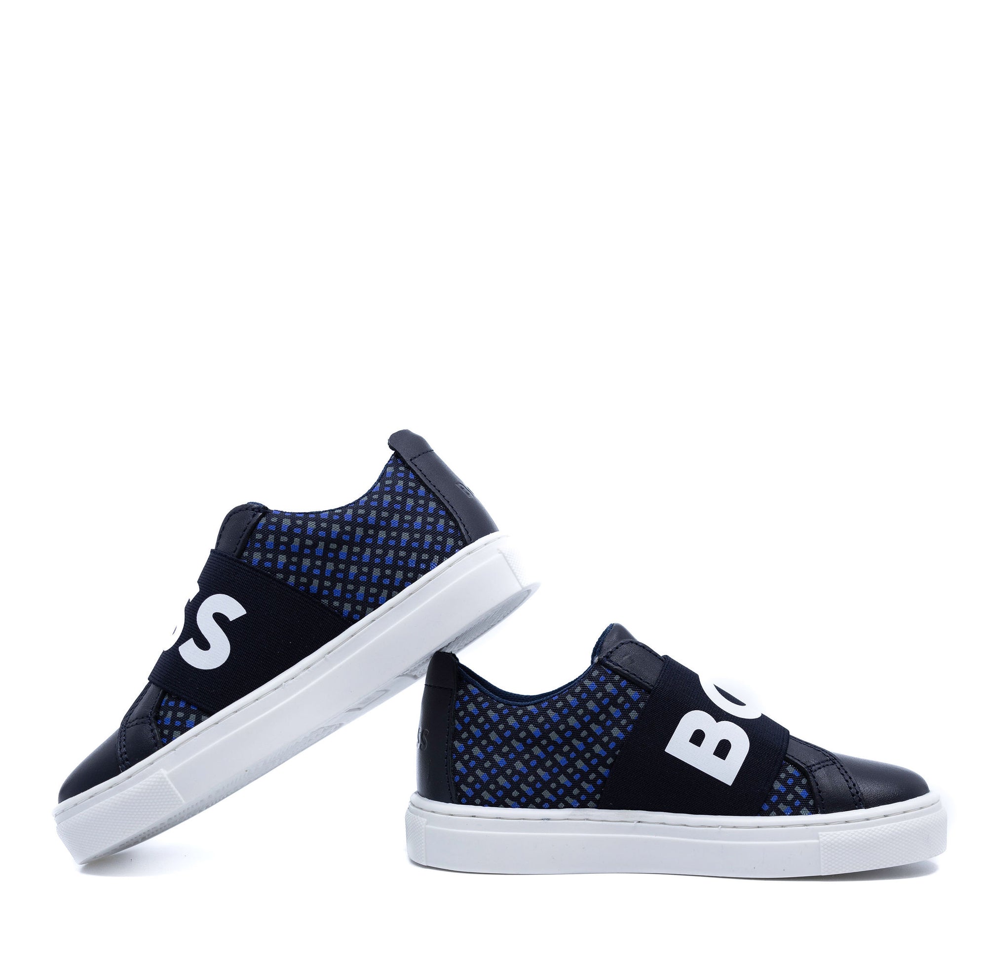 Hugo Boss Navy Logo Elastic Sneaker-Tassel Children Shoes