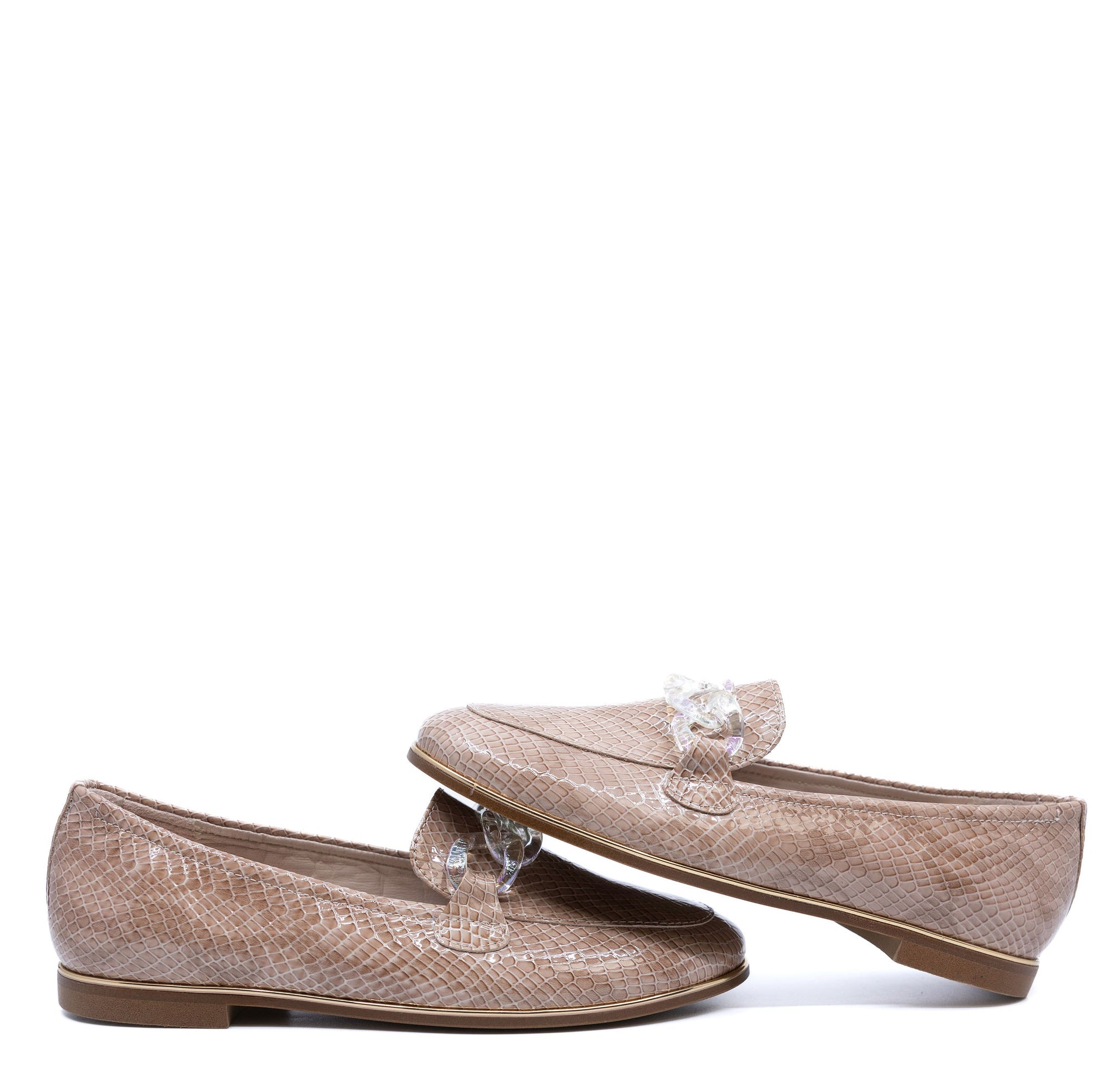 Beberlis Snake Patent Chain Loafer-Tassel Children Shoes