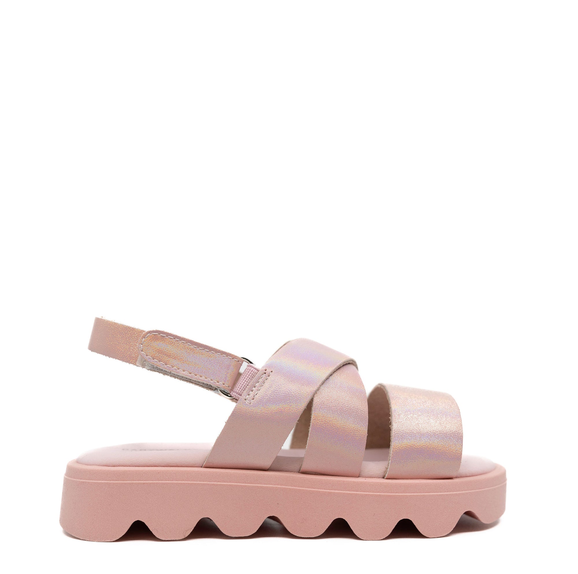 Babywalker Pink Iridescent Velcro Sandal-Tassel Children Shoes